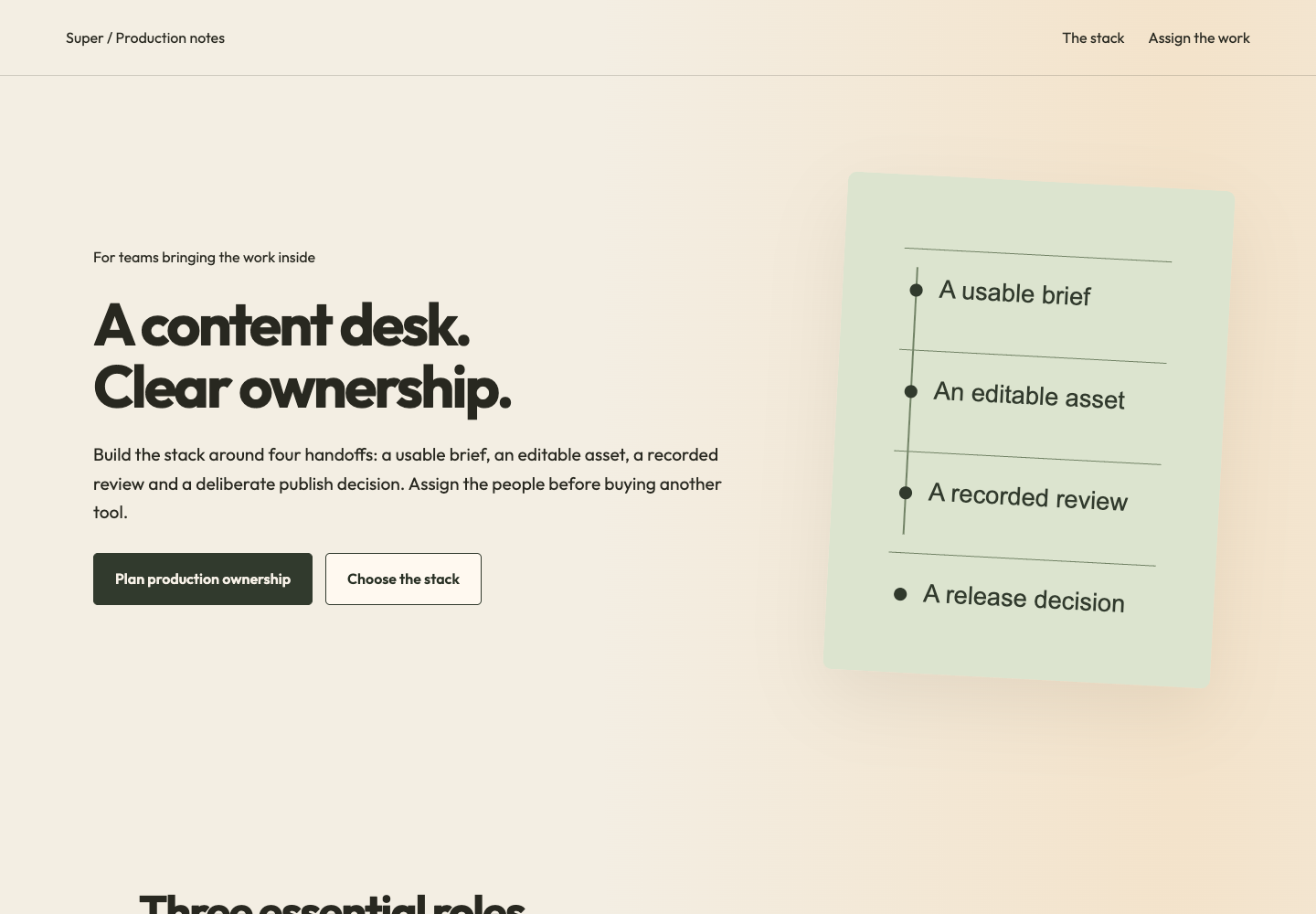 Assign production ownership preview