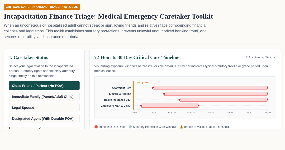 Incapacitation Finance Triage: Medical Emergency Caretaker Toolkit preview