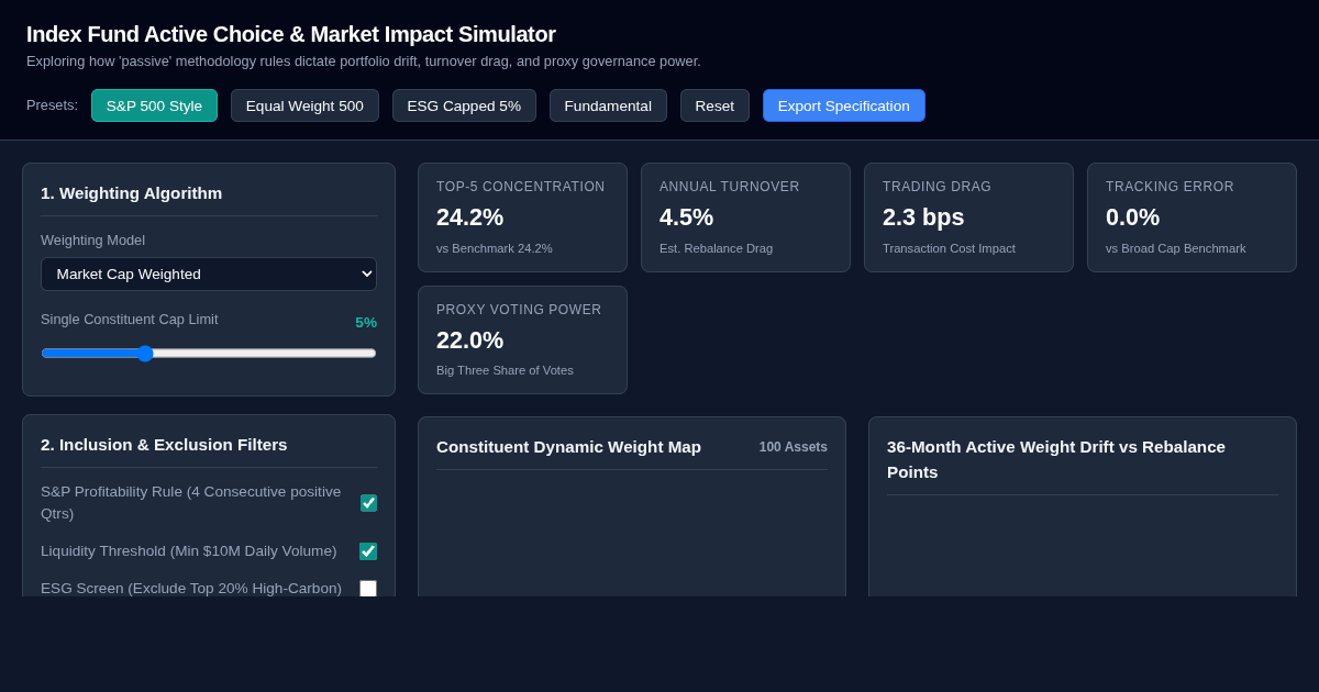Index Fund Methodology & Active Choice Simulator preview