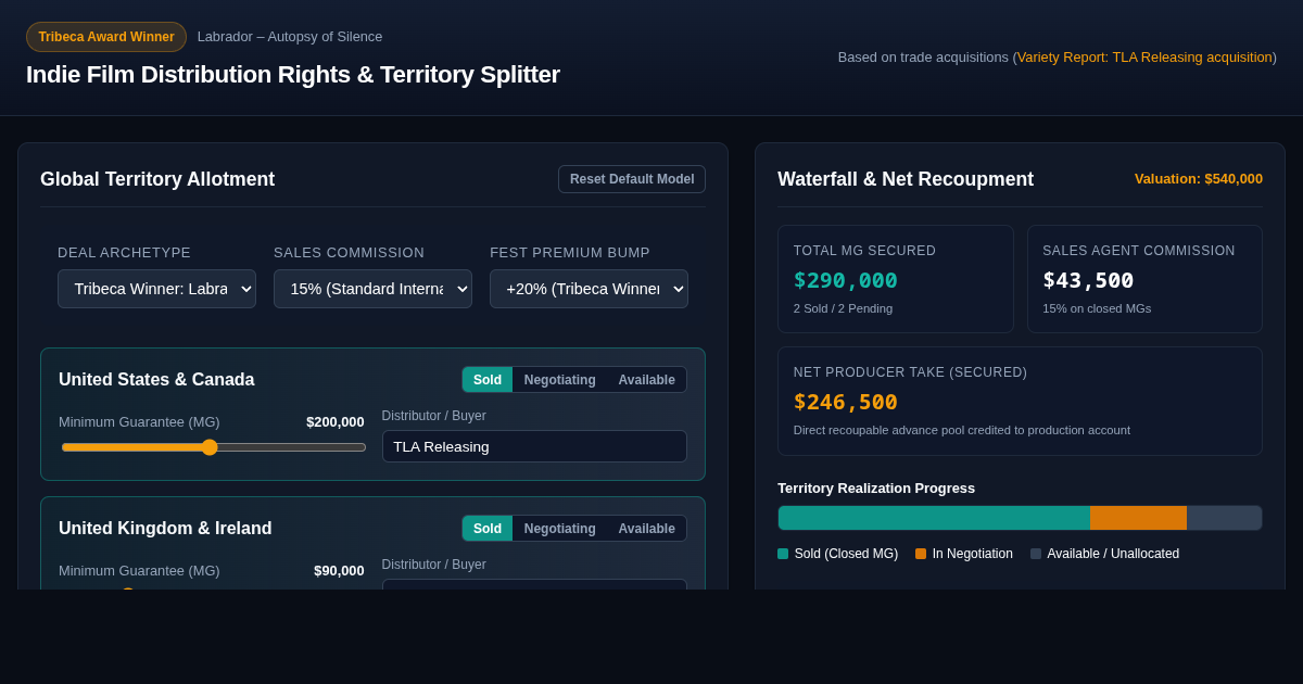 Indie Film Distribution Rights & Territory Splitter preview