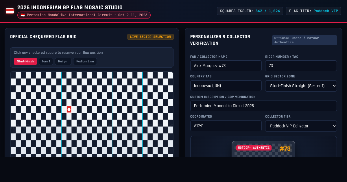 Indonesian GP Custom Mosaic Flag & Collector Square Designer preview