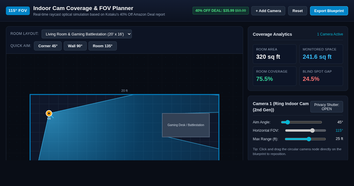 Indoor Cam Coverage & FOV Planner | Ring 40% Off Simulator preview