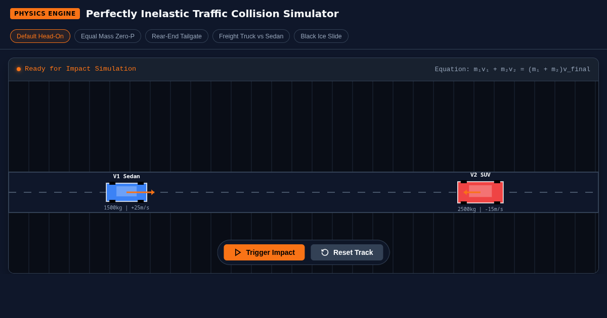 Perfectly Inelastic Traffic Collision Simulator preview