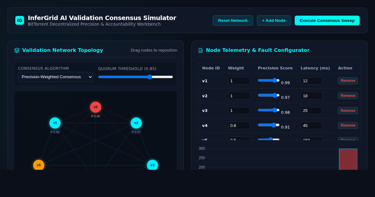InferGrid Decentralized AI Validation Simulator preview