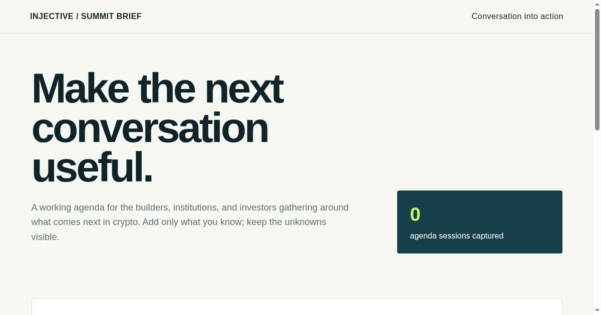 Injective Summit brief preview