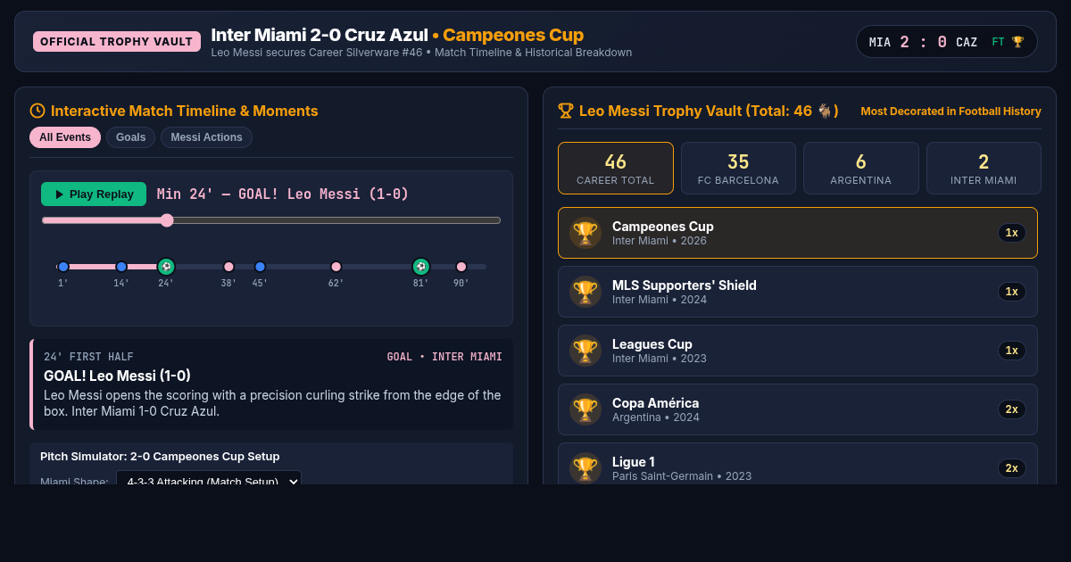 Inter Miami Campeones Cup Trophy Tracker | Leo Messi #46 preview
