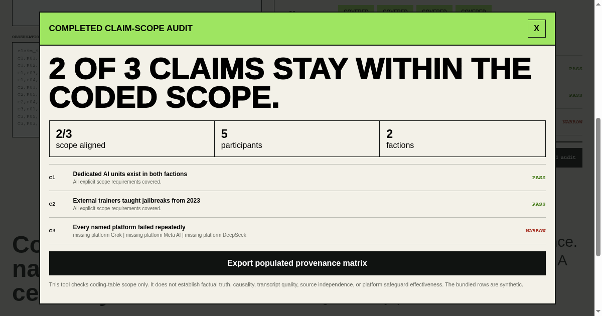 Interview Claim Scope Audit preview