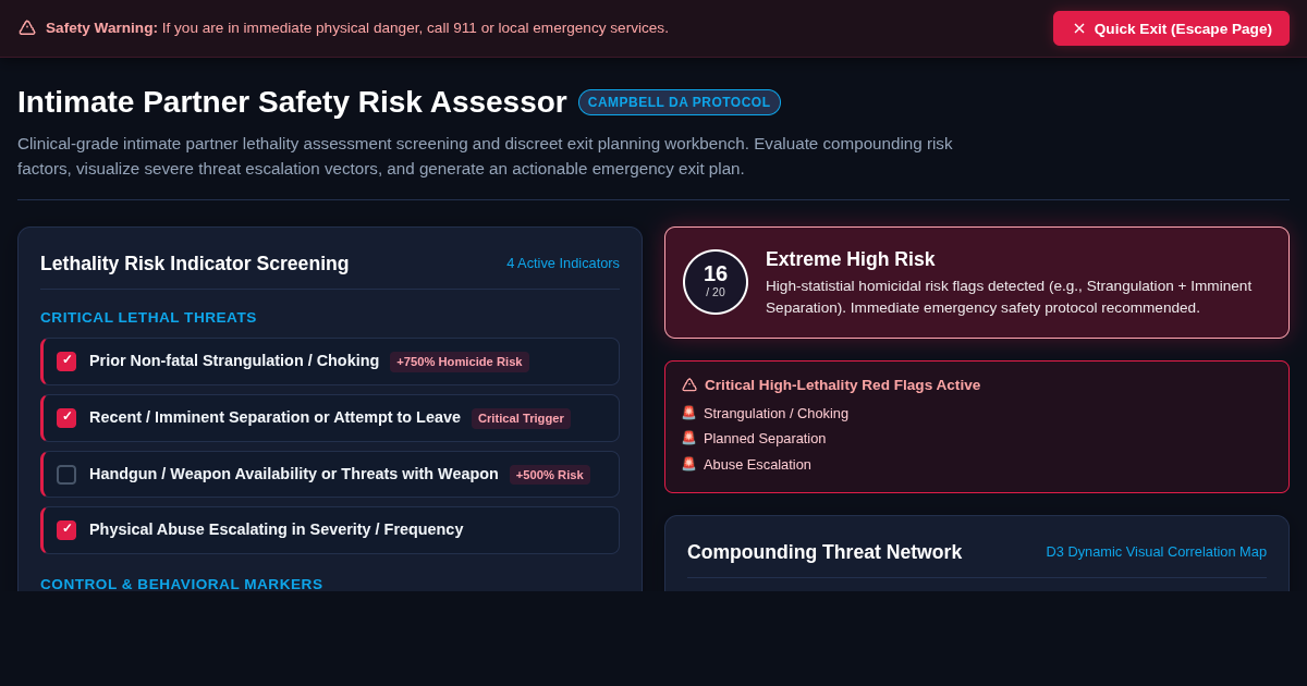 Intimate Partner Safety Risk Assessor & Exit Planning Workbench preview