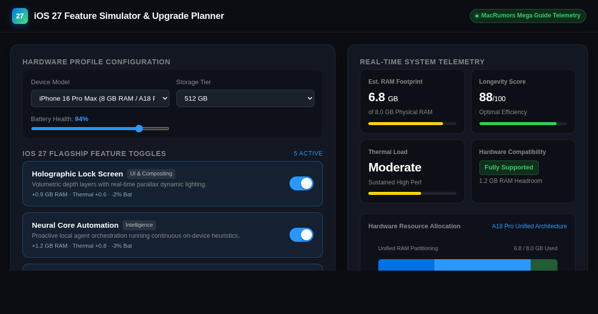iOS 27 Ultimate Feature Simulator & Upgrade Planner preview