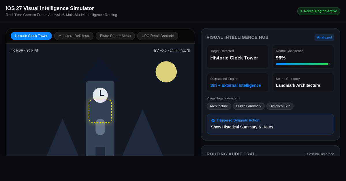 iOS Visual Intelligence Camera & Query Playground preview