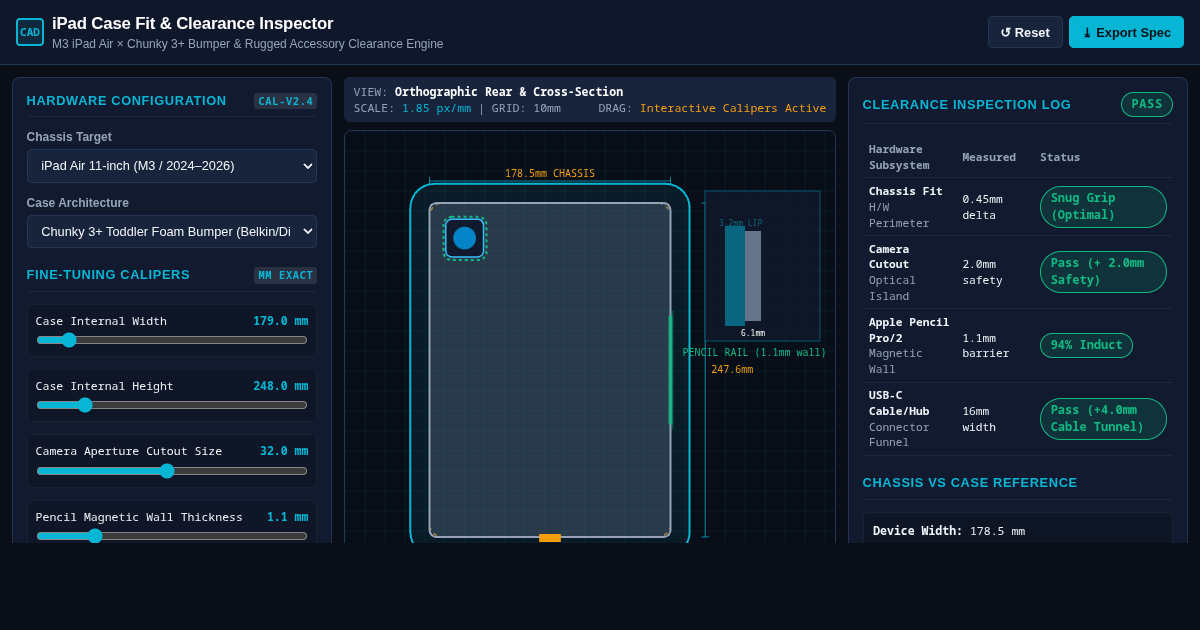 iPad Case Fit & Clearance Inspector | Tablet Dimensional Compatibility Tool preview
