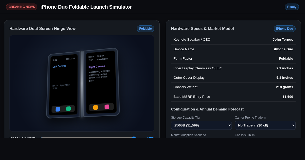 iPhone Duo Foldable Launch Simulator & John Ternus Keynote Brief preview