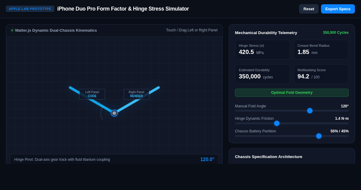 iPhone Duo Form Factor & Hinge Stress Simulator preview
