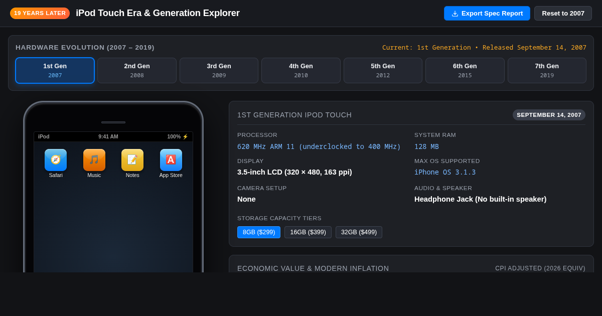 iPod Touch Era & Generation Explorer (19th Anniversary) preview