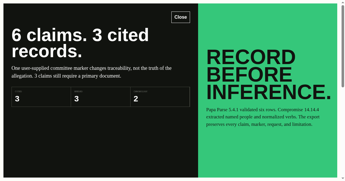 Irish Public Record Claim Ledger preview