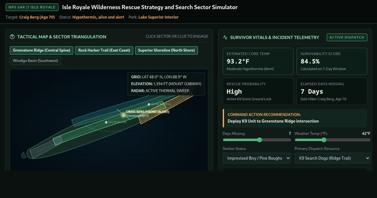 Isle Royale Wilderness Rescue Strategy and Search Sector Simulator preview