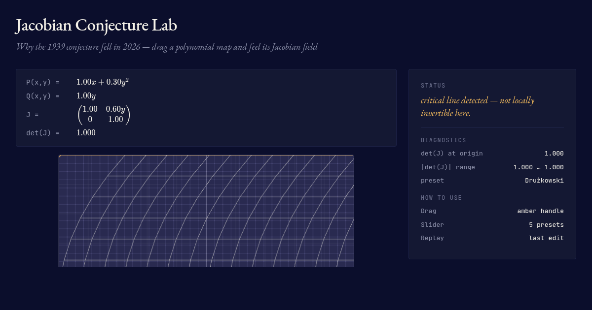 Jacobian Conjecture Lab preview