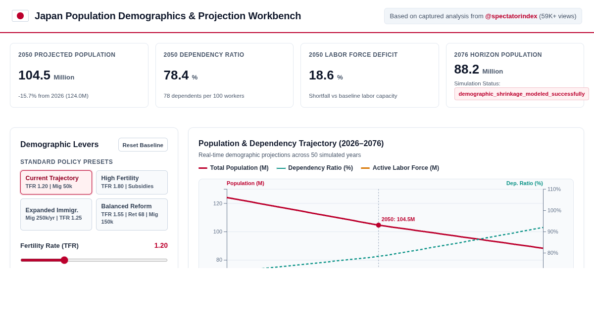 Japan Population Demographics & Projection Workbench preview