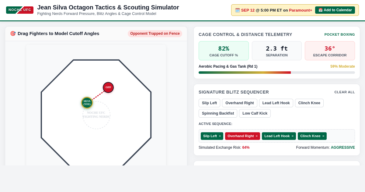 Jean Silva Octagon Tactics & Fight Blueprint: Noche UFC Scouting Simulator preview