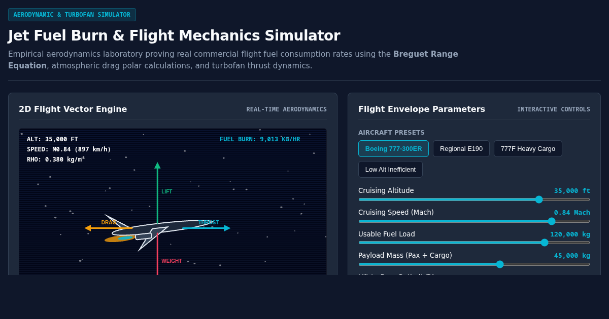 Jet Fuel Burn & Flight Mechanics Simulator preview