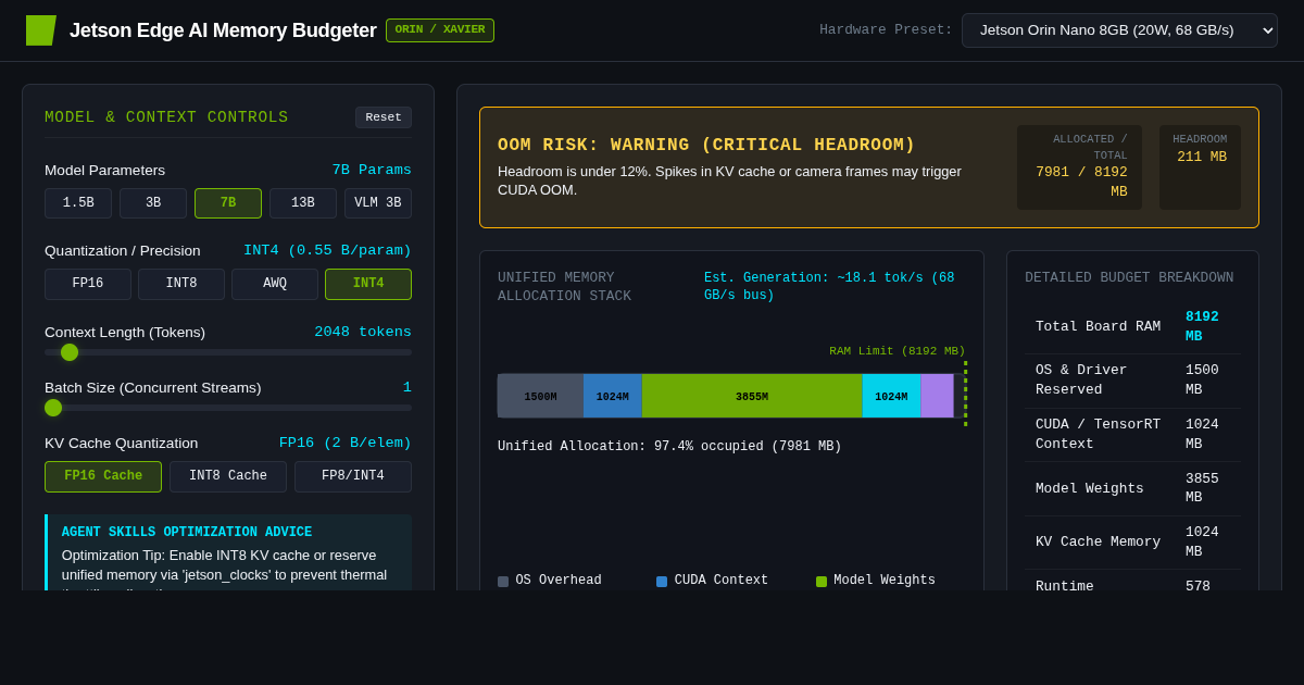 Jetson Edge AI Memory Budgeter & Model Quantization Planner preview