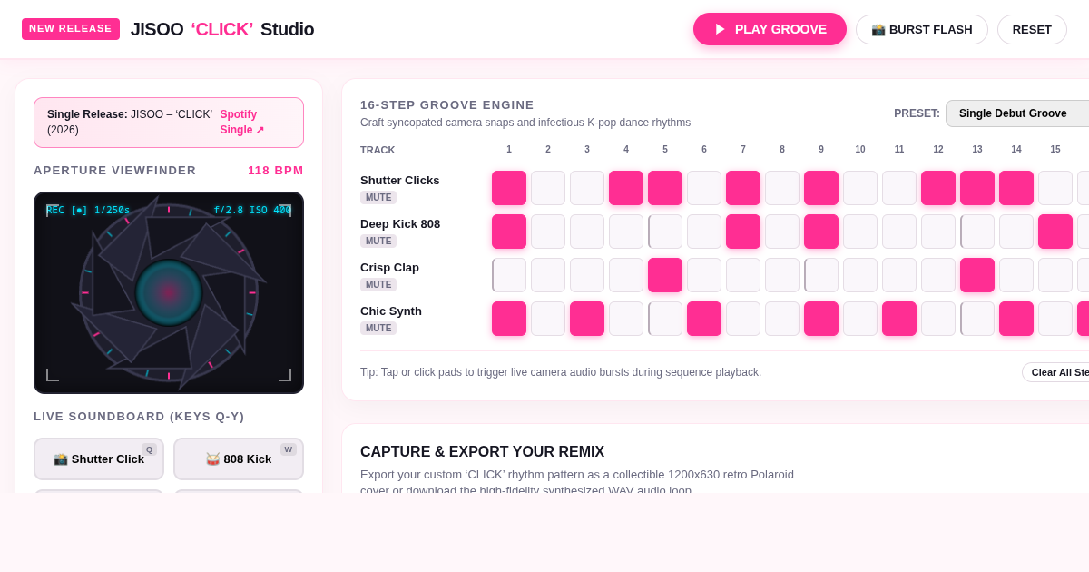 JISOO ‘CLICK’ Rhythm Studio & Beat Remixer preview