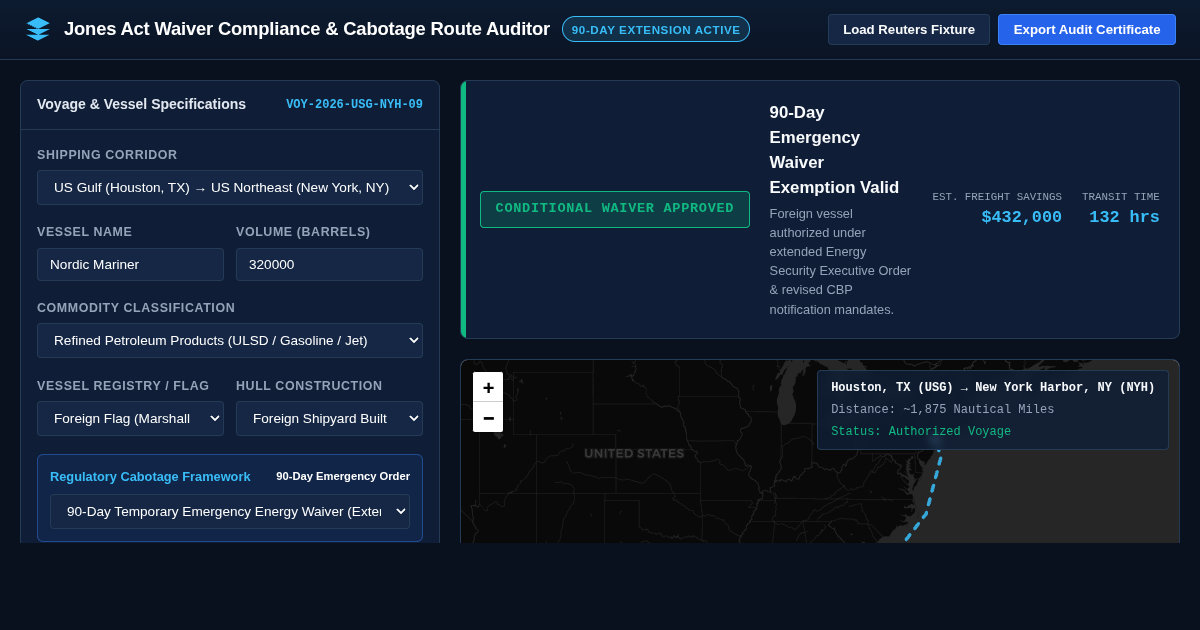 Jones Act Waiver Compliance & Cabotage Route Auditor preview