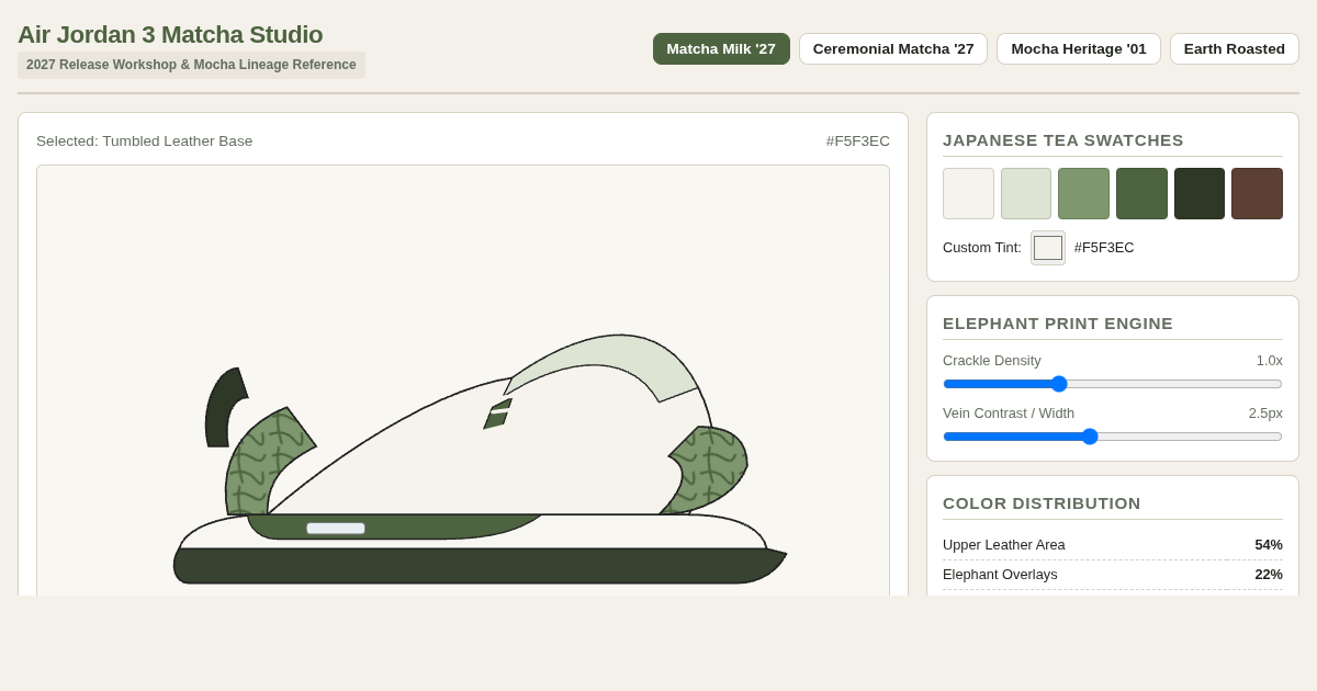 Air Jordan 3 Matcha Studio & Mocha Lineage Workshop preview