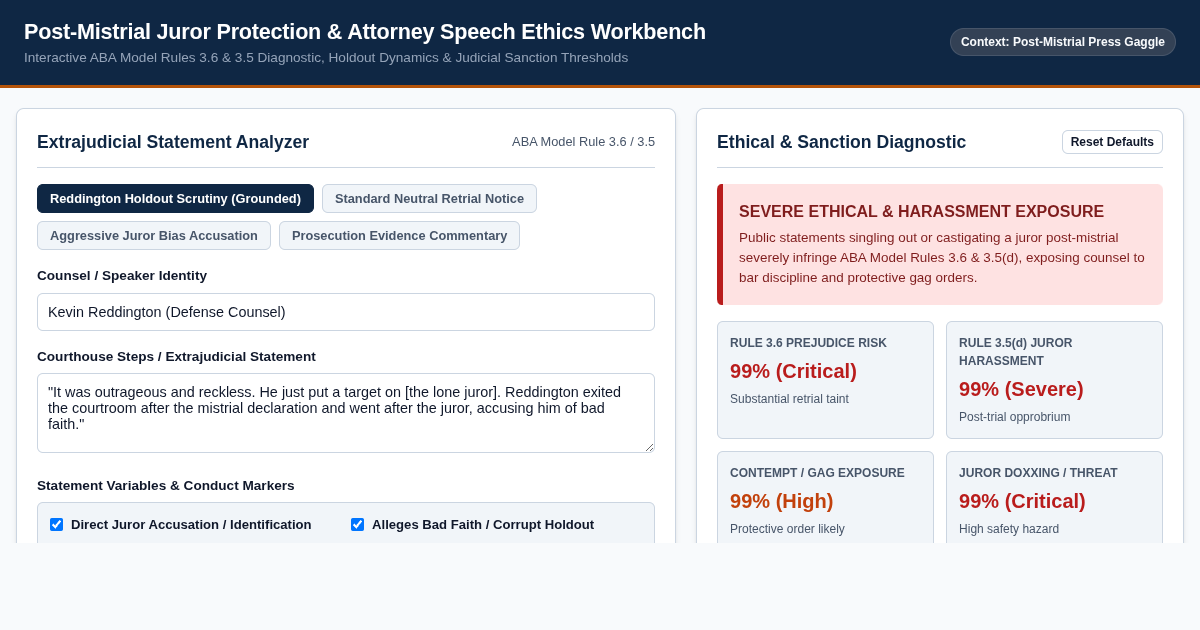 Post-Mistrial Juror Protection & Attorney Speech Ethics Workbench preview