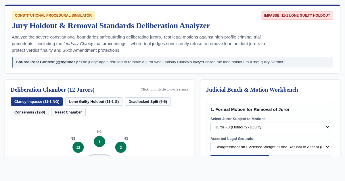 Jury Holdout & Removal Standards Deliberation Analyzer preview