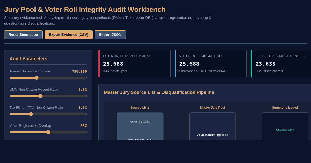 Jury Pool & Voter Roll Integrity Audit Workbench preview