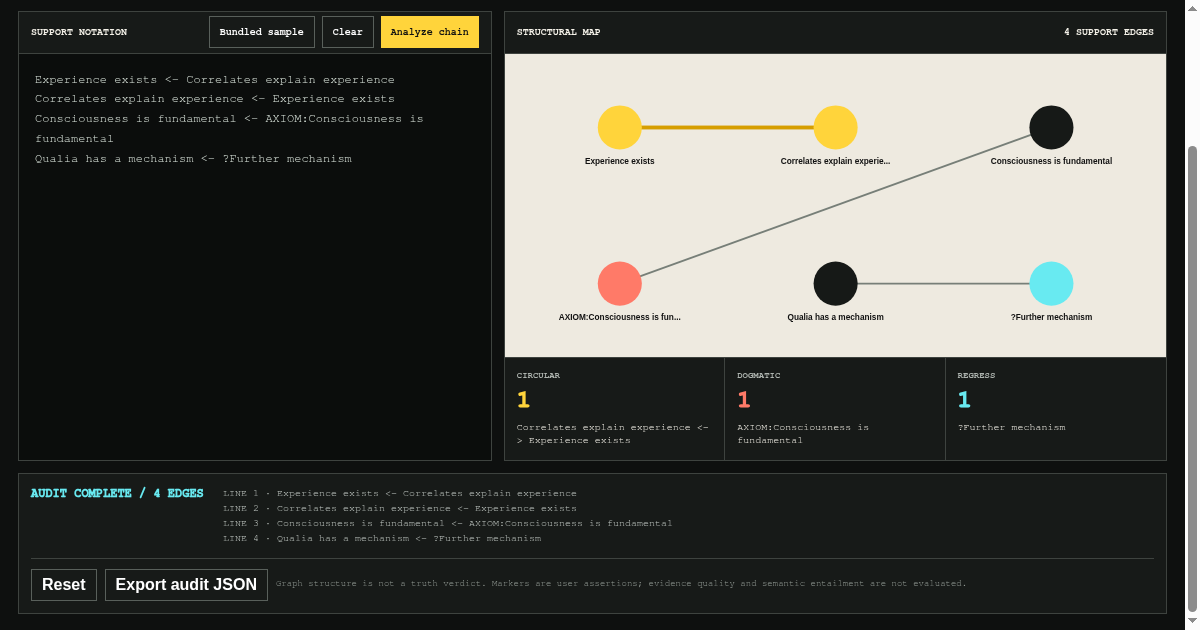 Justification Chain Auditor preview