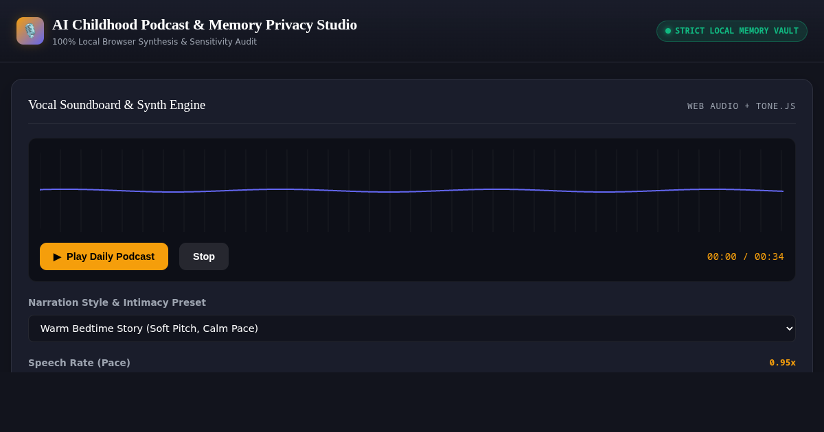 AI Childhood Podcast & Memory Privacy Studio preview