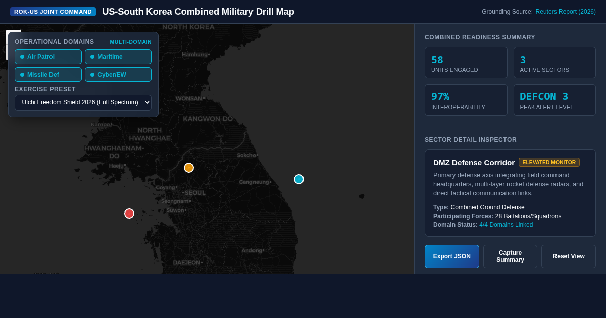 US-South Korea Combined Military Drill Interactive Map preview