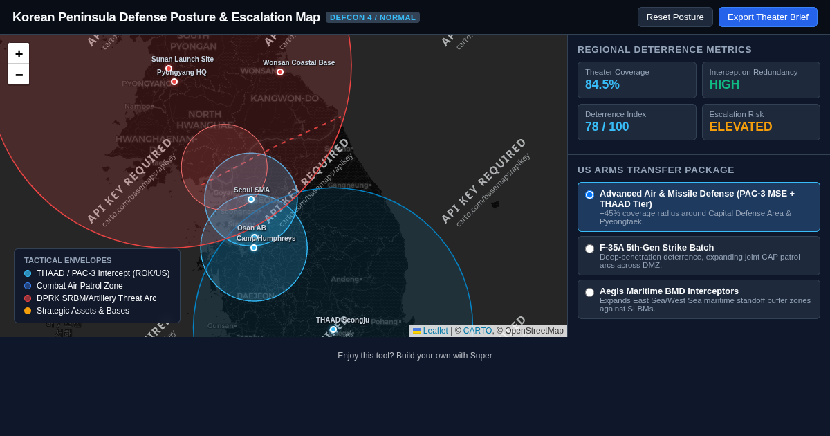 Korean Peninsula Defense Posture & Escalation Map preview