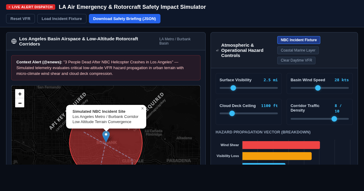 LA Air Emergency & Rotorcraft Safety Impact Simulator preview