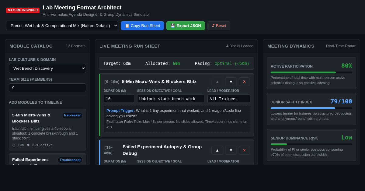 Lab Meeting Format Architect | Nature Research Group Studio preview