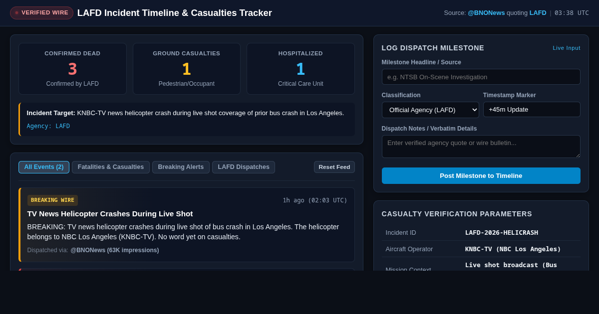 LAFD Incident Timeline & Casualties Tracker preview