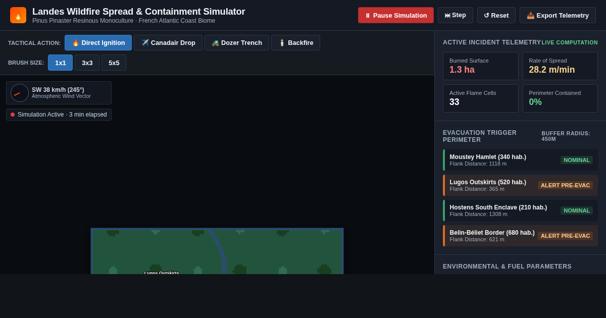 Landes Wildfire Spread & Containment Simulator preview