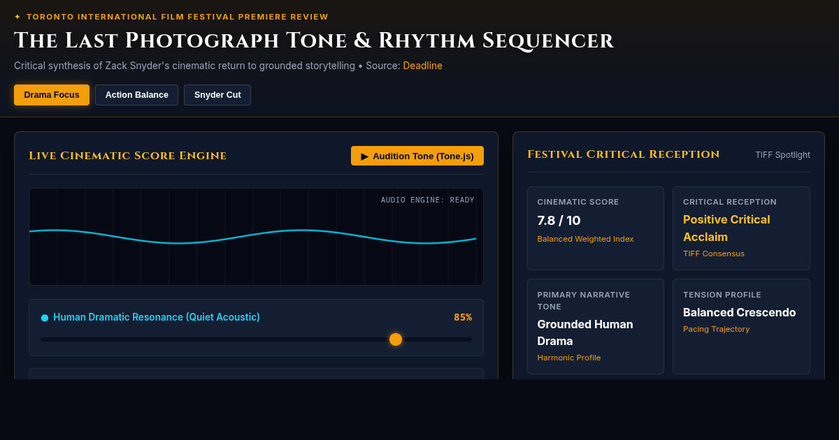 The Last Photograph: Tone & Rhythm Sequencer | Zack Snyder TIFF Analysis preview