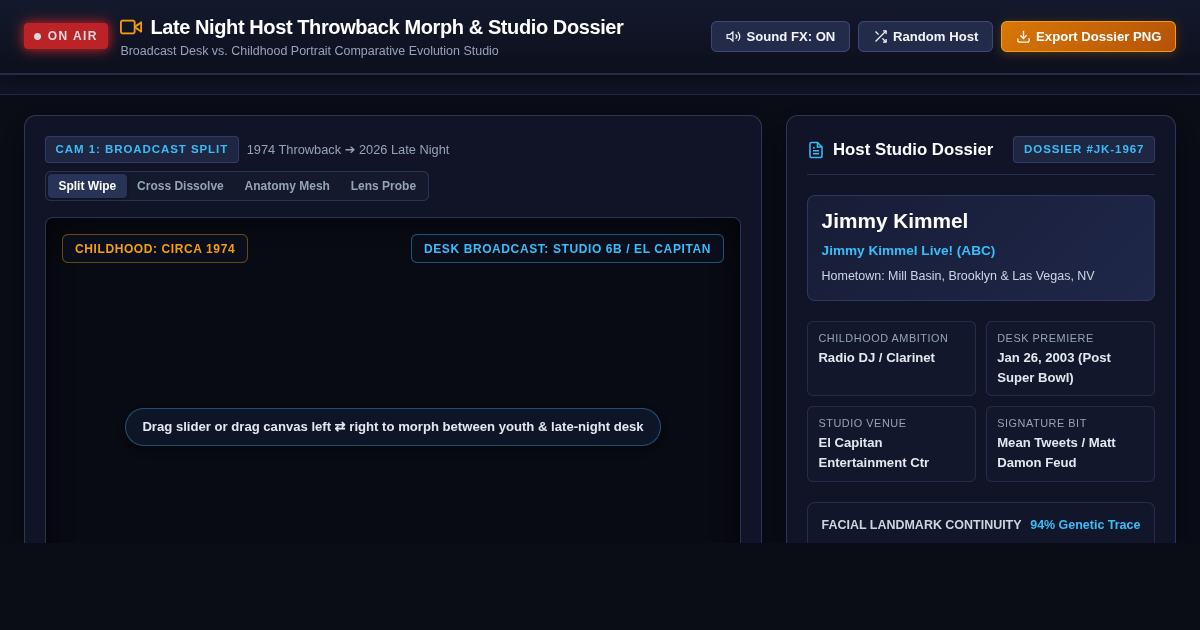 Late Night Host Throwback Morph & Studio Dossier preview