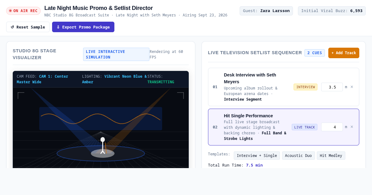 Late Night Music Promo & Setlist Director preview