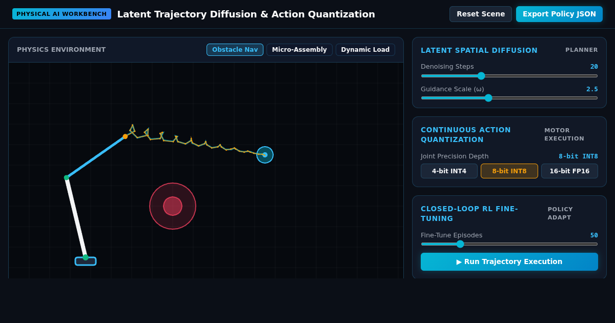 Latent Spatial Diffusion & Action Quantization Simulator for Physical AI preview