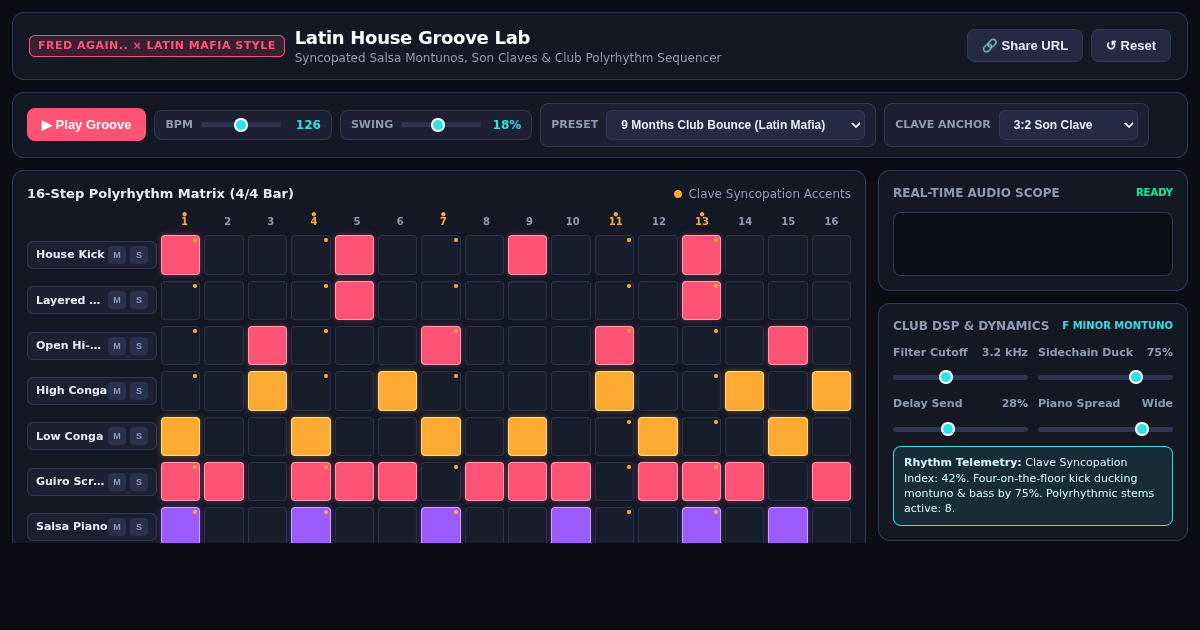 Latin House Groove Lab – Interactive Latin Club Sequencer preview