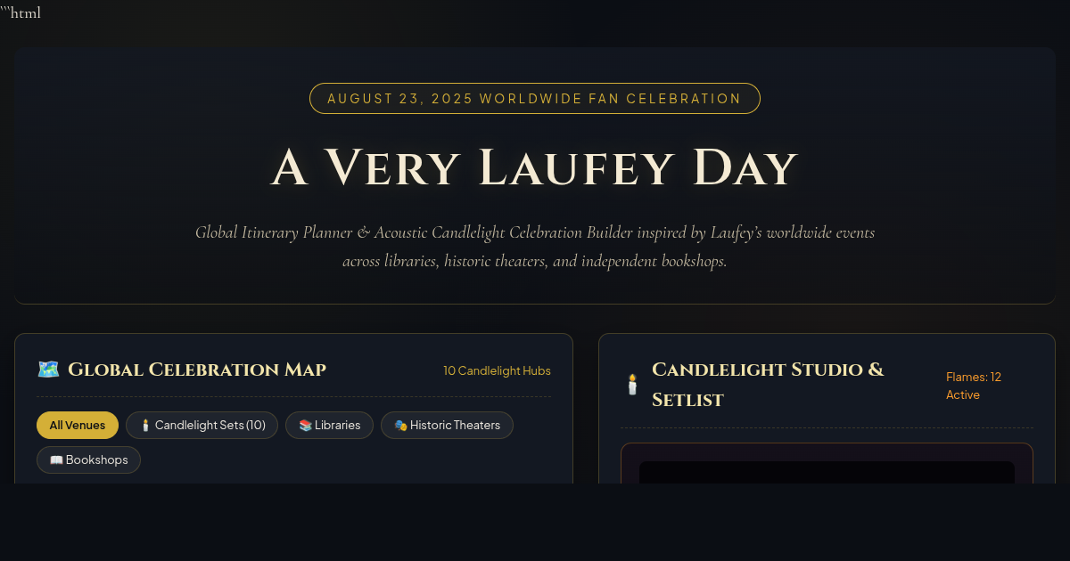 A Very Laufey Day — Global Itinerary & Acoustic Candlelight Celebration Builder preview