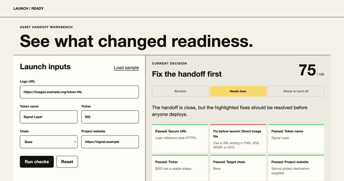 Launch Asset Readiness preview