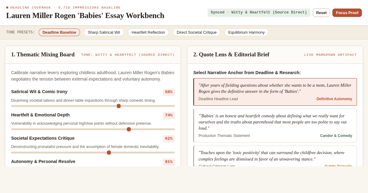 Lauren Miller Rogen 'Babies' Essay Workbench preview