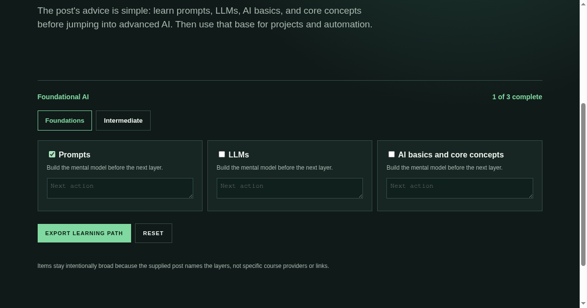 Layered AI path preview