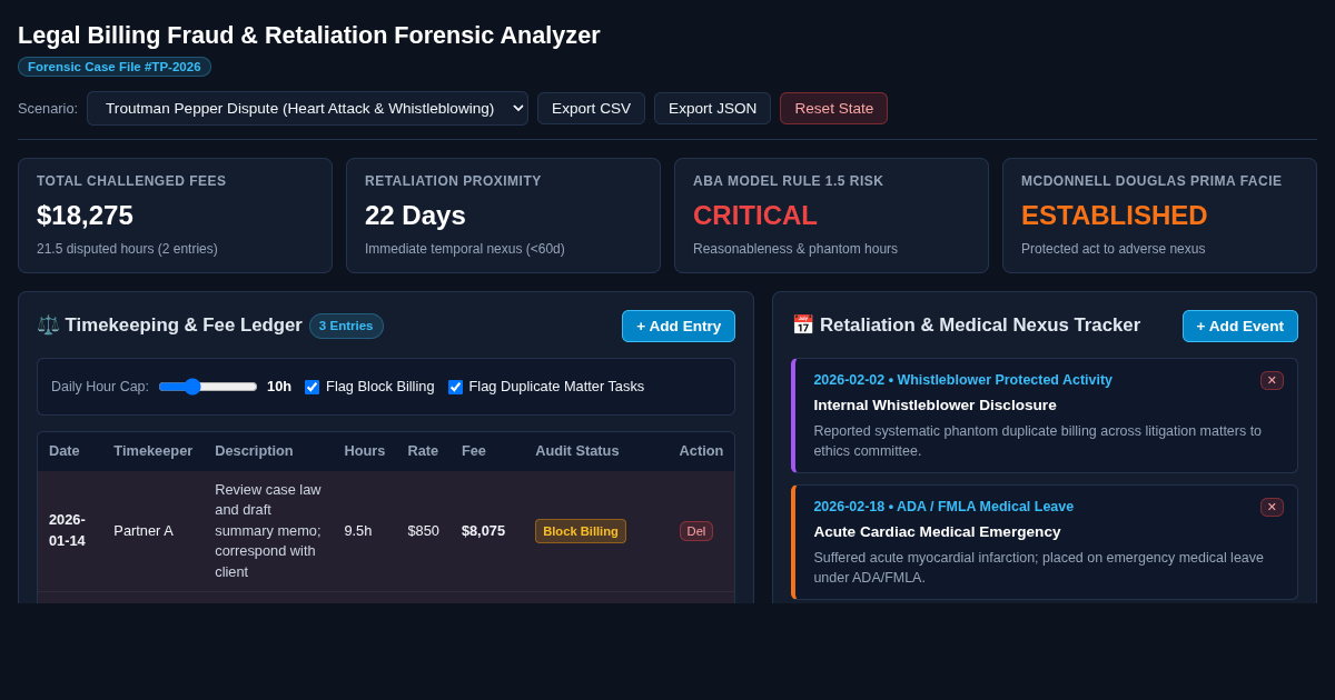 Legal Billing Fraud & Retaliation Forensic Analyzer preview