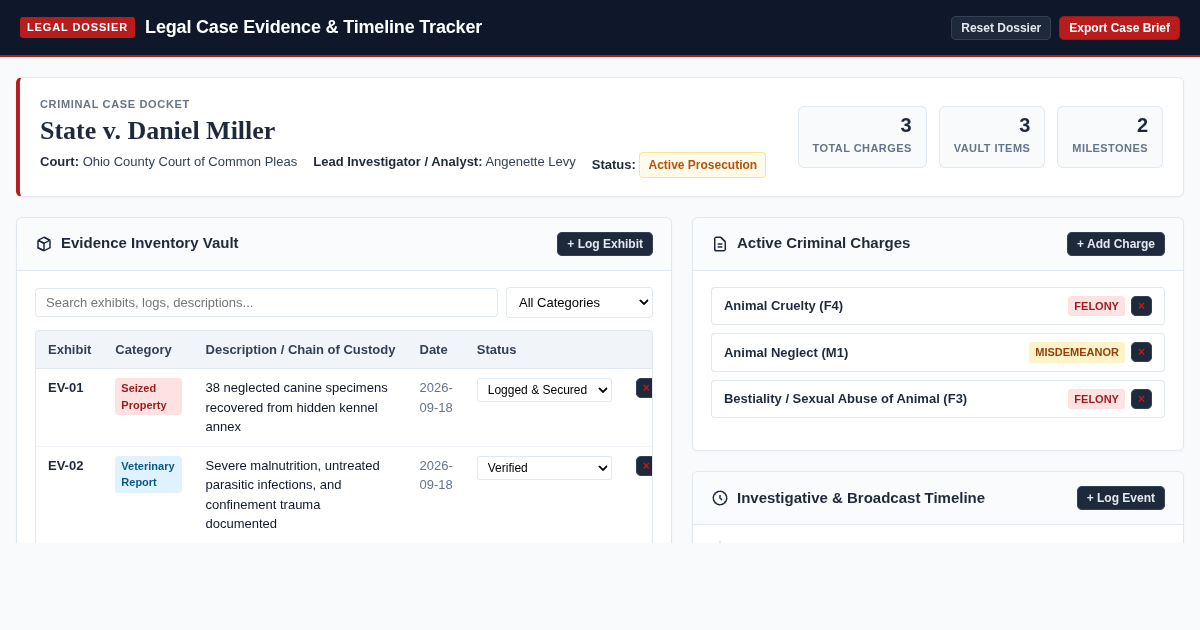 Legal Case Evidence & Timeline Tracker preview